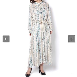 forte forte | Flower Patterns Long Sleeves Long Shirt Dresses